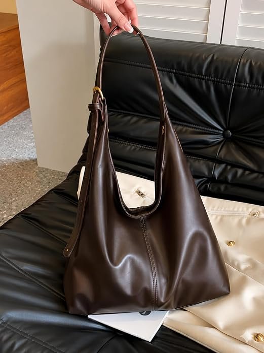 Women's Large PU Leather Hobo Shoulder Bag - Image 2