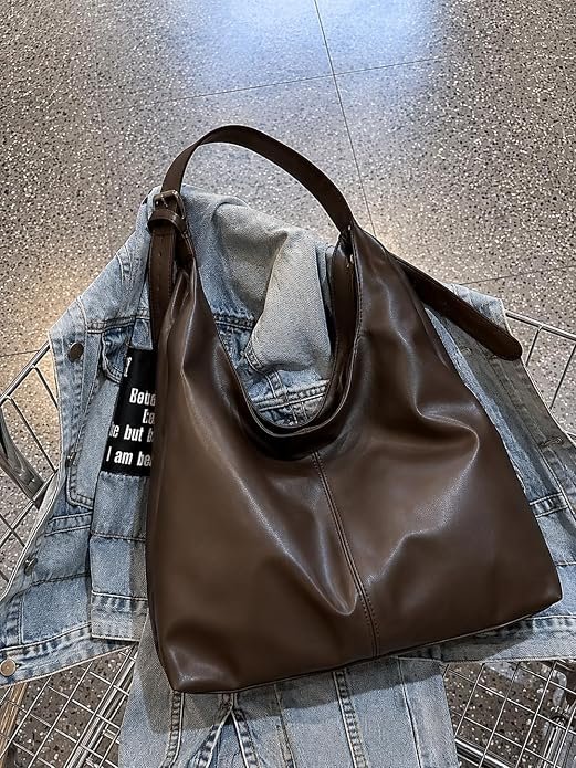 Women's Large PU Leather Hobo Shoulder Bag - Image 3